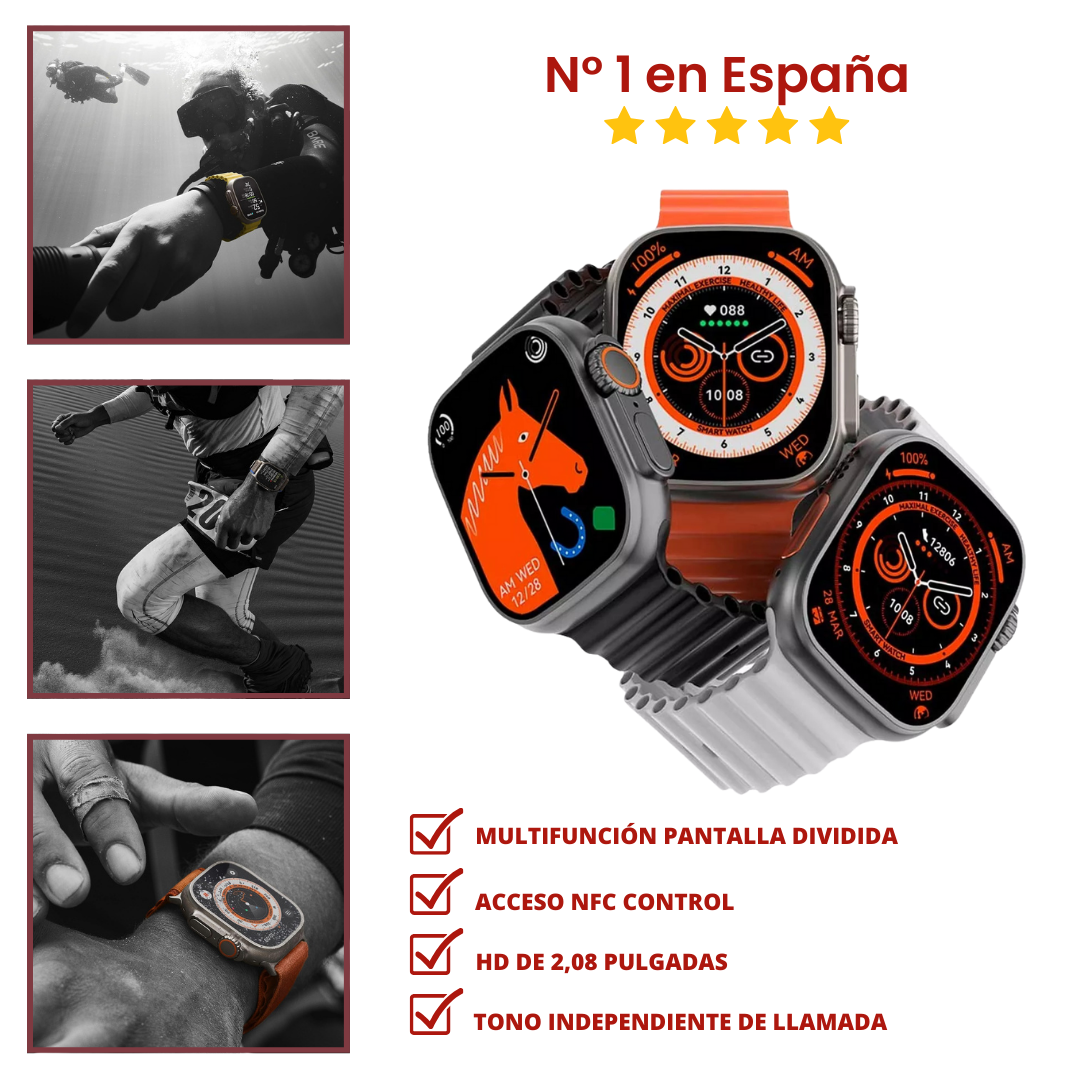 Reloj Inteligente Ultra Pro (+200 Funciones) + 2 Correas GRATIS